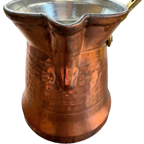 Hammered Copper Turkish Coffee Pot Small Saucepan - Picture 3 of 16